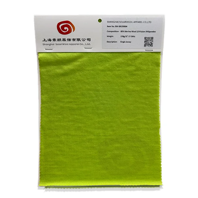 Merino wool knitted single jersey fabric