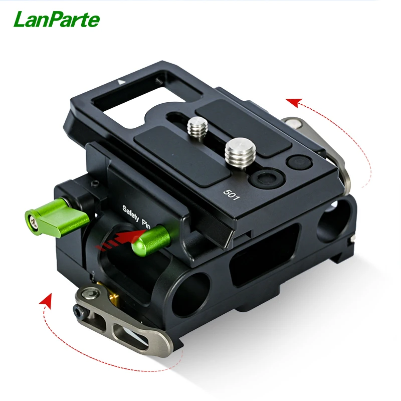 LanParte Factory price dislocation tripod 19mm/15mm Camera Baseplate Quick Release  plate aluminum alloy Camera Base plate