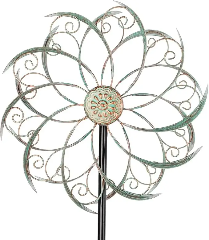 Electric Heat Laser Rainbow Ribbon Sublimation metal Magic windmill Wind Spinner Stake