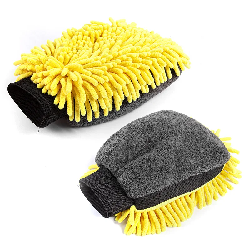 Factory Hot Sale Premium Chenille Microfiber Car Wash glove microfiber Mitt Lint and Scratch Free Car Sponge