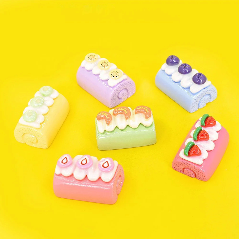Simulated ice cream cake resin miniature flat back model resin charm play kitchen games party toy decorations