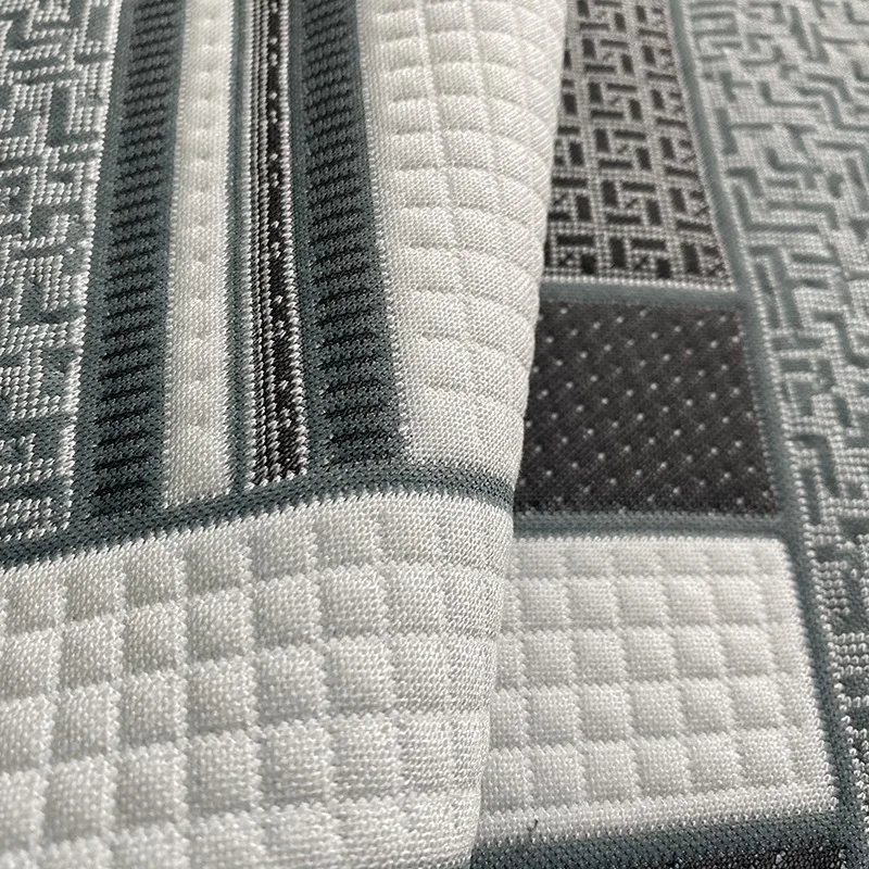 2022 Knitted Mattress Fabric Double Jacquard Knitted Mattress Ticking Fabric Home Textile Geometric Knitted Fabric for Mattress