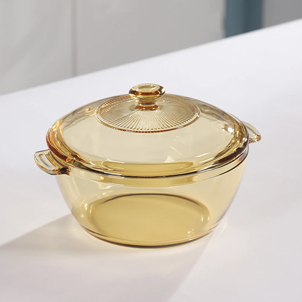 Tableware/Kitchen/Glassware High Borosilicate glass cookware cooking pot Glass casserole with lid for Kitchen