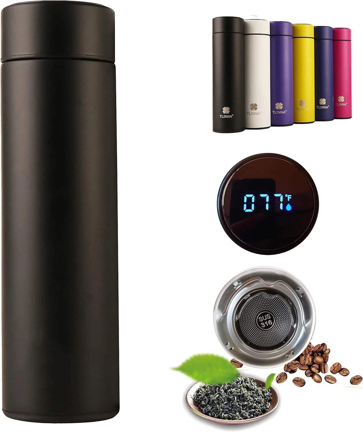 Термос для кофе бутылка заварки чая умная Спортивная воды со светодиодным дисплеем температуры