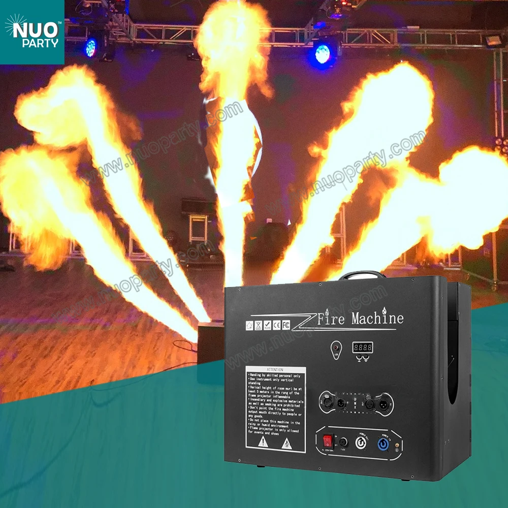 New products shoot 6m Flame Projector Dmx Propane Flame Thrower with Safe Channels 5 Head Stage Fire flame Machine