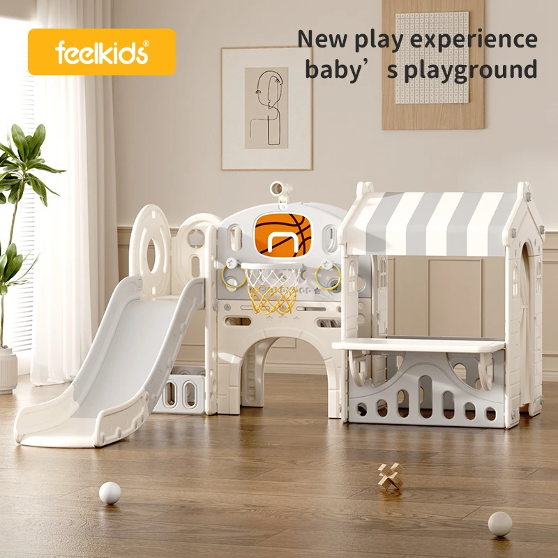 Hot Selling Kids Indoor Play House Baby Playroom Playground Equipment Plastic  Slides For Children Sliding Toys