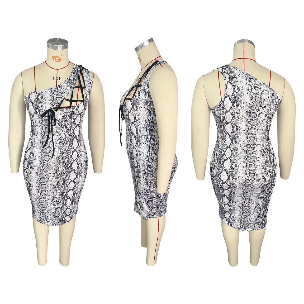 European and American leopard print cut out lace up slim dress girl party dress luxury evening dress