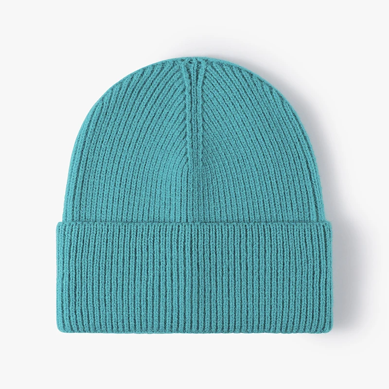 Wholesale Unisex Reversible Winter Hat Double Layer Cashmere Knitted Beanie Custom Blank High Quality Seamless Slouch Pompom