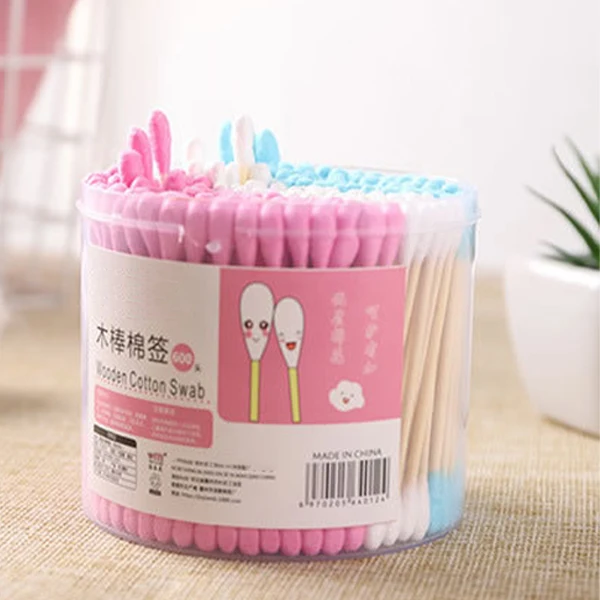 Custom soft ear cleaning cosmetic pure cotton swabs sterile cotton swab buds bamboo wooden stick