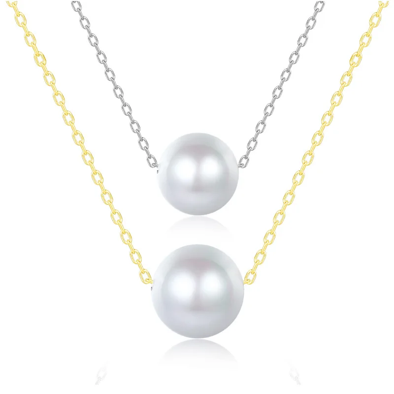 New Design Genuine Pearl Fashion Jewelry Choker Freshwater 18k Gold Plated Silver Blocks Box Chain Necklace
