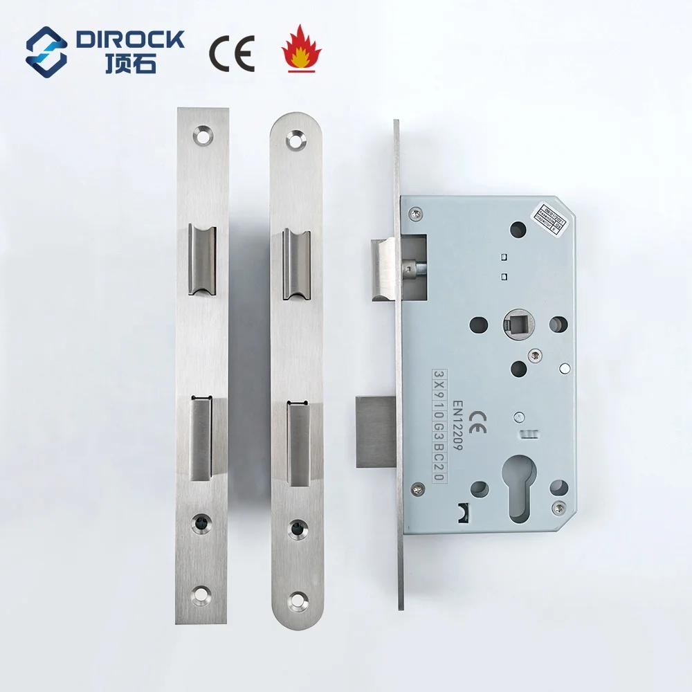 Architectural DIN Euro Sashlock Morden Double Tongue Mortise Lock 60mm Backset for wooden doors