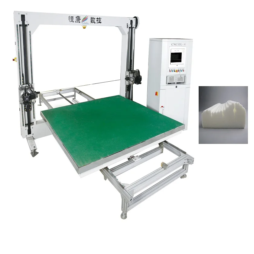 cnc foam contour cutting machine with horizontal blade and rotary worktable