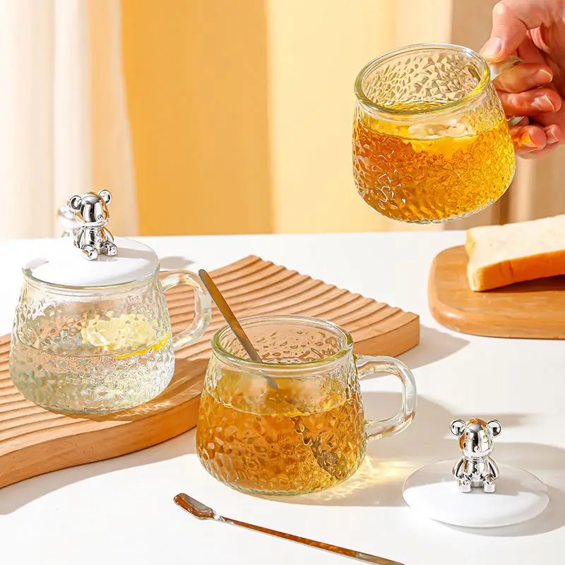 400Ml Cute Bear Coffee Mug Juice Glasses High Temperature Resistant Handle Tea Mugs