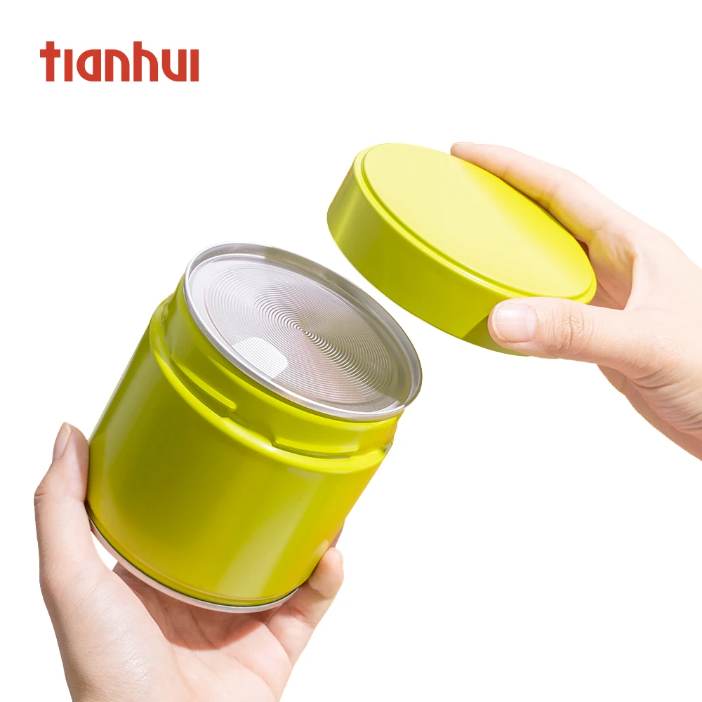 130g 200g Sealed Round Metal Tin Can Tea Canister Tin with Double Lids