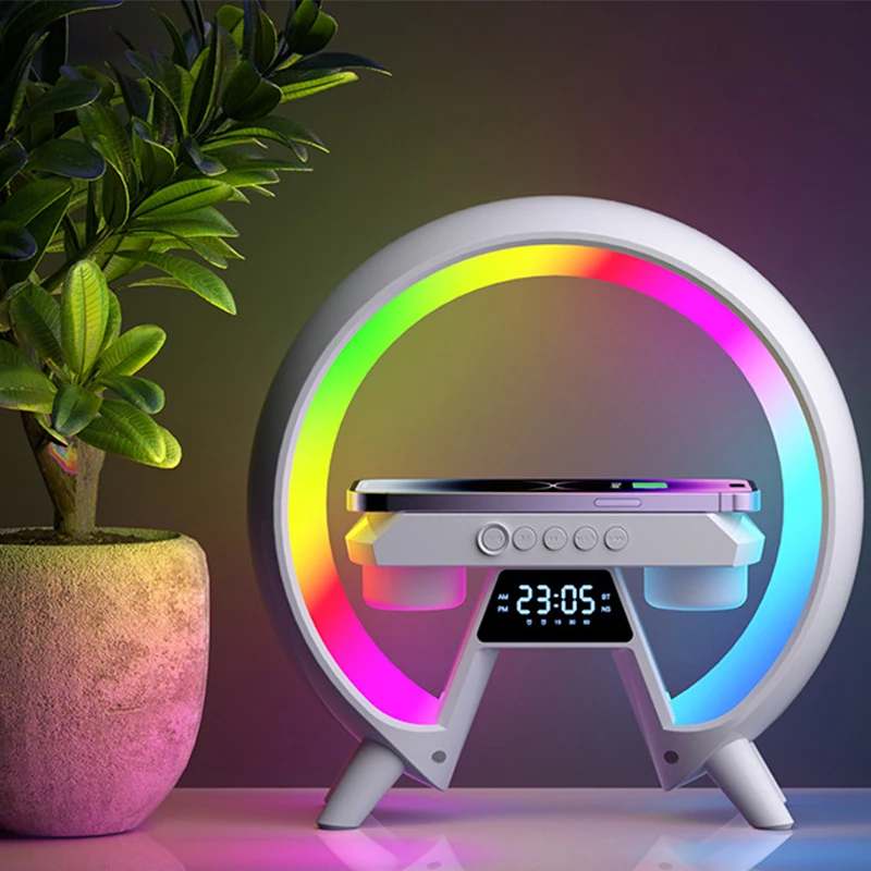 Новый большой G Smart Bt музыкальный динамик многофункциональное Беспроводное зарядное устройство ABS перезаряжаемый креативный умный дом спальня светодиодный ночник