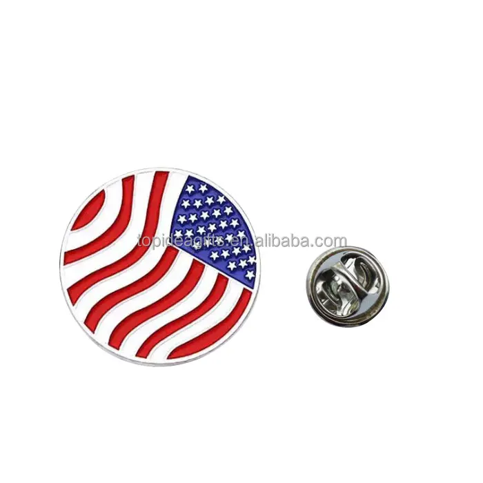 Customized USA Lapel Pin Supplier United States America National Flag Hard Enamel Hat Pin Wholesale US Flag Brooch Pin