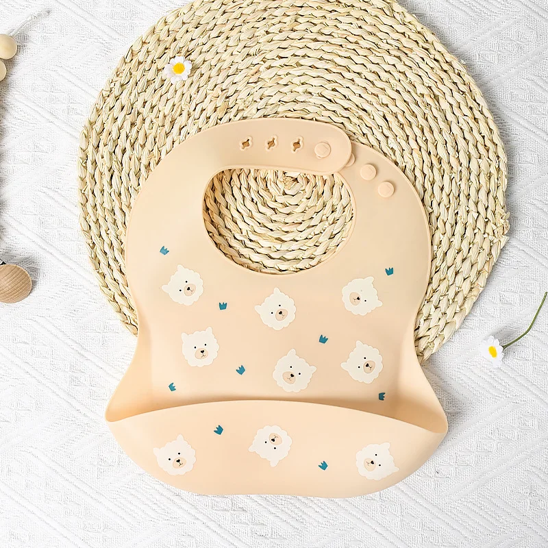 Novel Design Low Price Silicone Bibs For New Born Animal Bowl And Spoon Quality Food Catcher Silicone Bibs