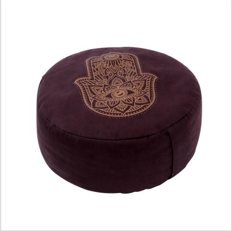 Eco-friendly Organic Filled Yoga Round Floor Meditation Cushion Buckwheat Pillow Set