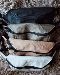 Экологичная переработанная моющаяся поясная сумка из крафт-бумаги для занятий спортом и бегом