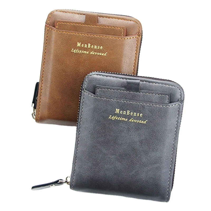 MenBense 2022 New Style Fashion Multiple Models Short Section Zipper Wallets For Men,Gentleman Coin Purses Card Holder Case