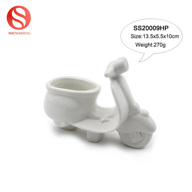 Custom logo high quality white porcelain buddha head flower pot ceramic planter pot for home decoration