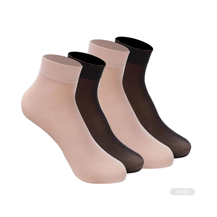 ZJFY- L0054 disposable nylon try on socks one time use foot sheer mid-calf socks try shoe socks