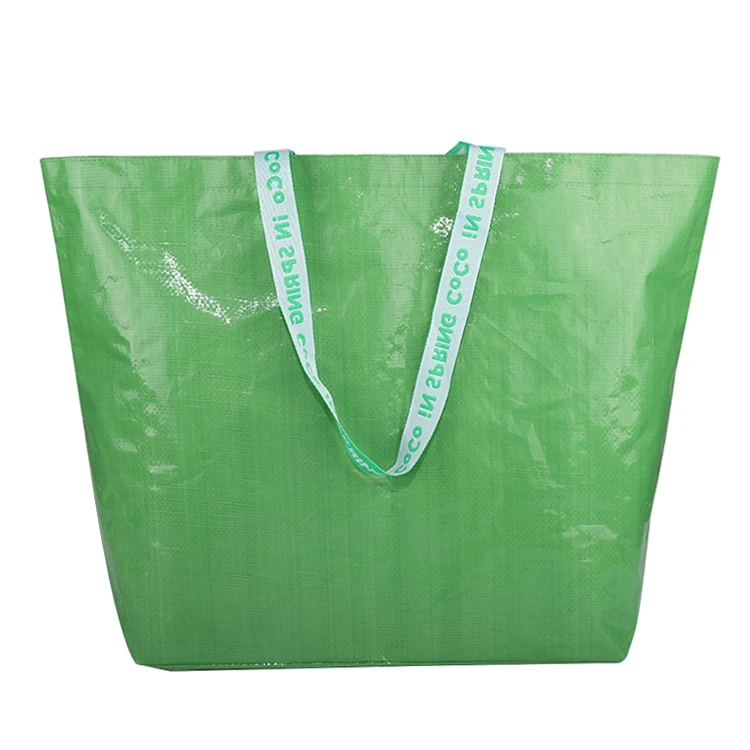 New arrivals PE materials custom large shopping lamination PE woven bag handle with logo