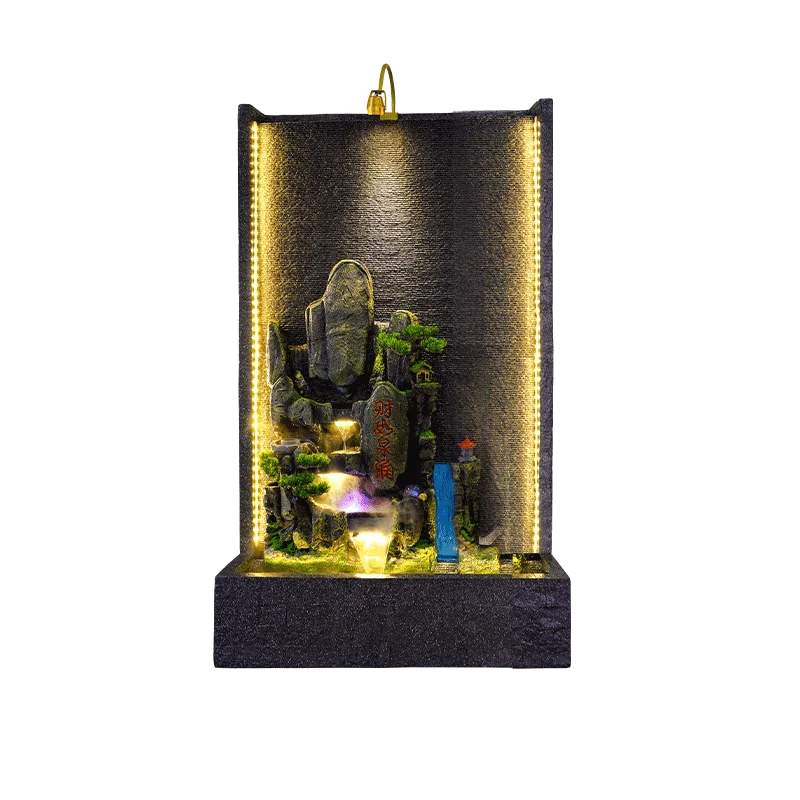 
Best Price Superior Quality Indoor Home Office Water Curtain Wall Fountain Resin Crafts 