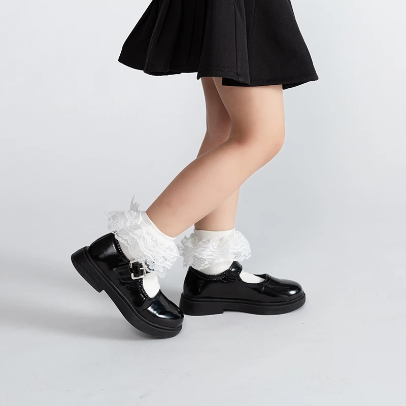 
New Arrivals Kids Girl 2-12 Years Big Lace Princess Short Socks Cotton Socks S/M/L/XL Children Lace Socks 