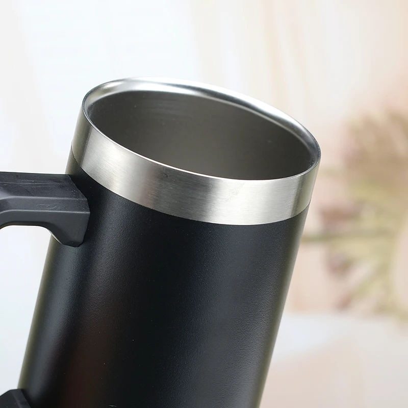 Large hand Beer Stein 25 oz stainless steel double-wall vacuum bottle thermos A curling beer mug with a handle