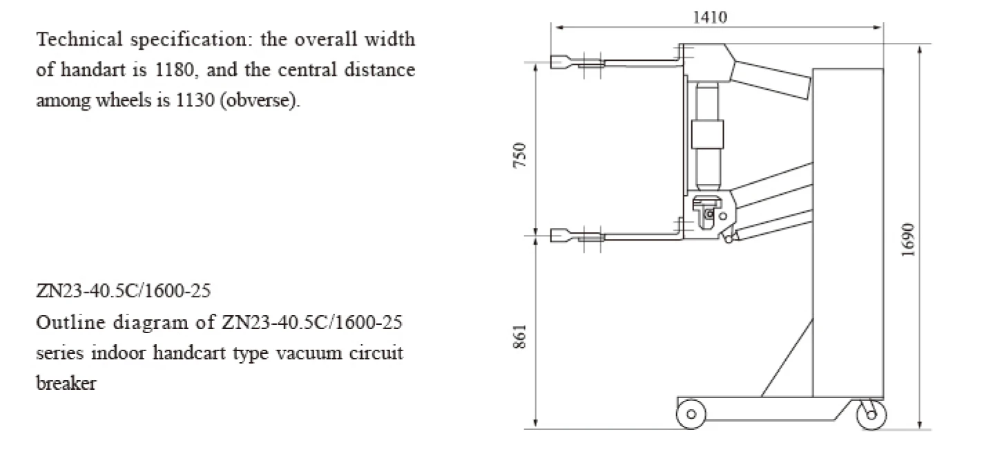 
YIFA ZN23-40.5 Indoor handcart type High Voltage Vacuum Circuit Breaker indoor vacuum circuit breaker vcb 