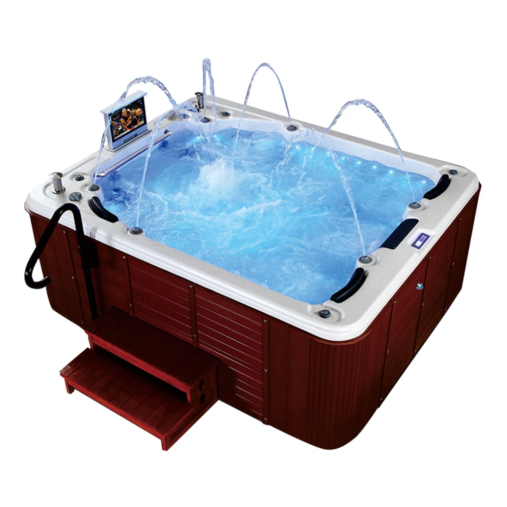 High Quality luxury 5-6 Persons outdoor large whirlpool bath massage acrylic bathtub jets spa pool hot tub manufacturer
