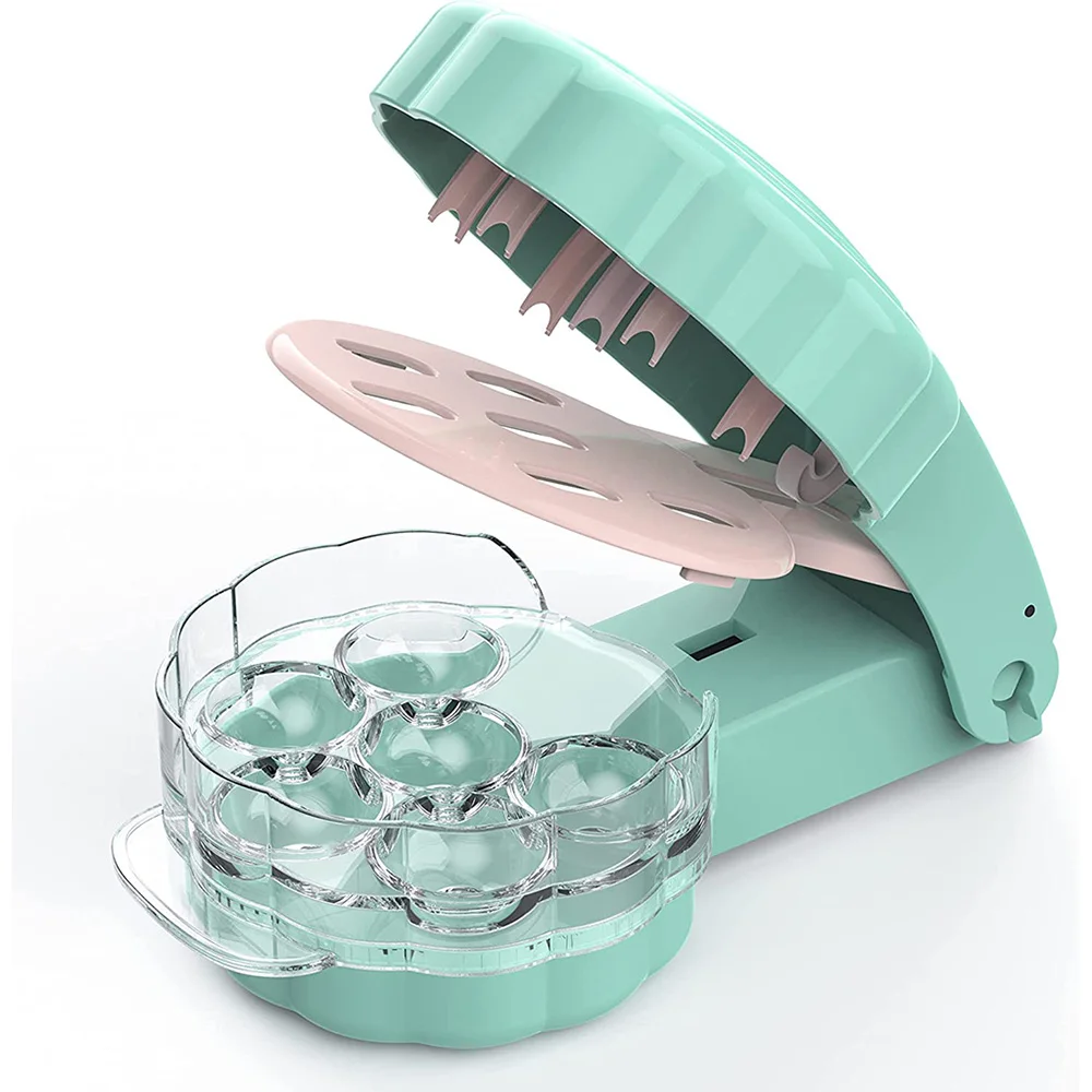 Cherry Pitter - Professional Olive Pitter Tool, Cherry Stone Remover with Pit and Juice Container, 6 Cherries At Once