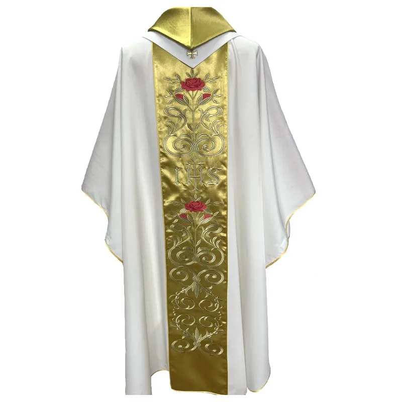 Hot sale Chasuble with Gold and Red embroidery Father Priest Chasuble with stole