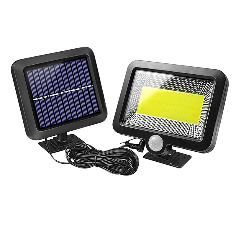 100 LED COB стенная солнечна Лампа PIR датчик движения на открытом воздухе Путь Двор IP65 водонепроницаемый лампа безопасности Сплит ночной Светильник для сада