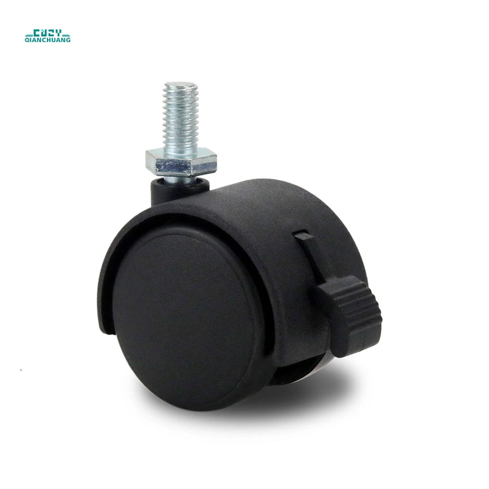 Mini 1.2 inch small twin wheel flat caster wheels furniture castor for carpet furniture