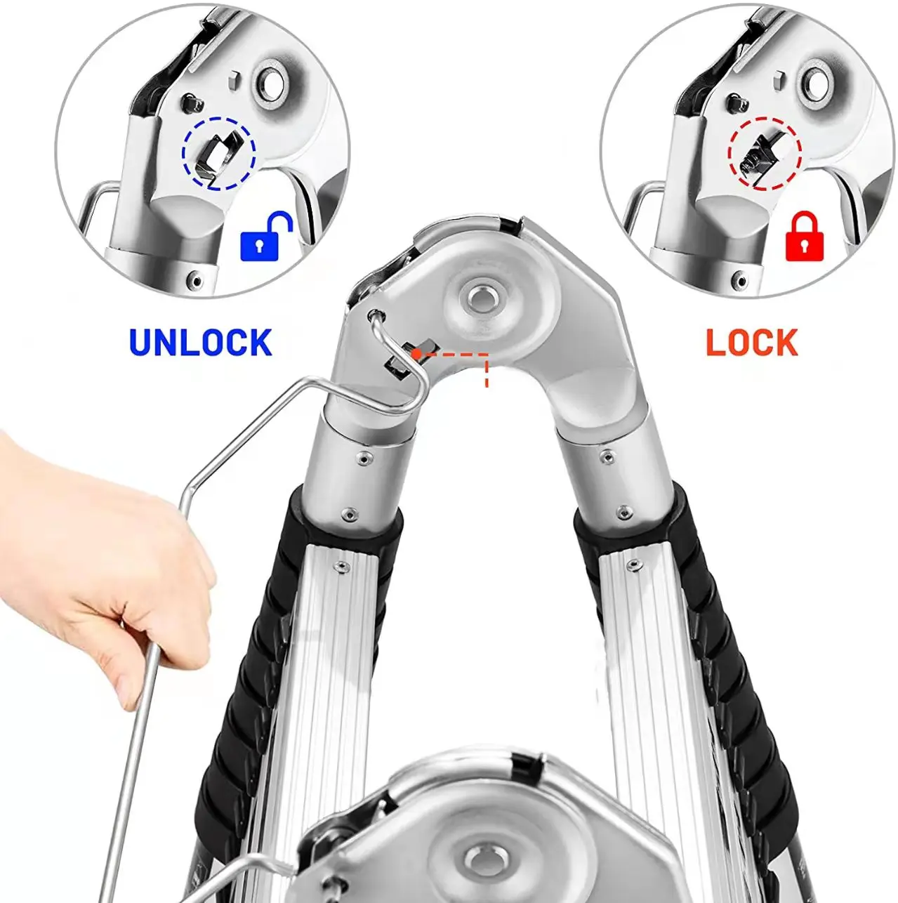 aluminium multipurpose  telescopic ladder, extension folding step ladder