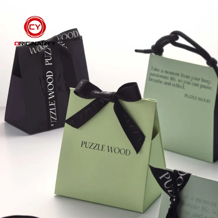 Customise Small Glossy Shopping Paper Bag No Handle For Perfumes