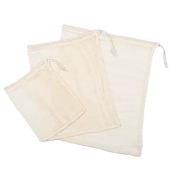 Organic Cotton Pure Cotton Degradable Natural Environmental Protection cotton mesh eco friendly reusable fruit bag