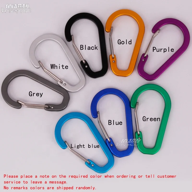 BAICHAOLI 5 D flat Wire buckle Aluminum alloy many colors carabiner hooks
