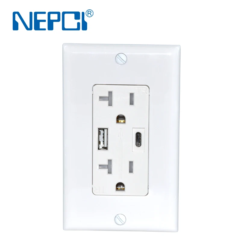 Hot sales U.S type wifi wall socket outlet with USB type C port DC5V 2.1A/4A