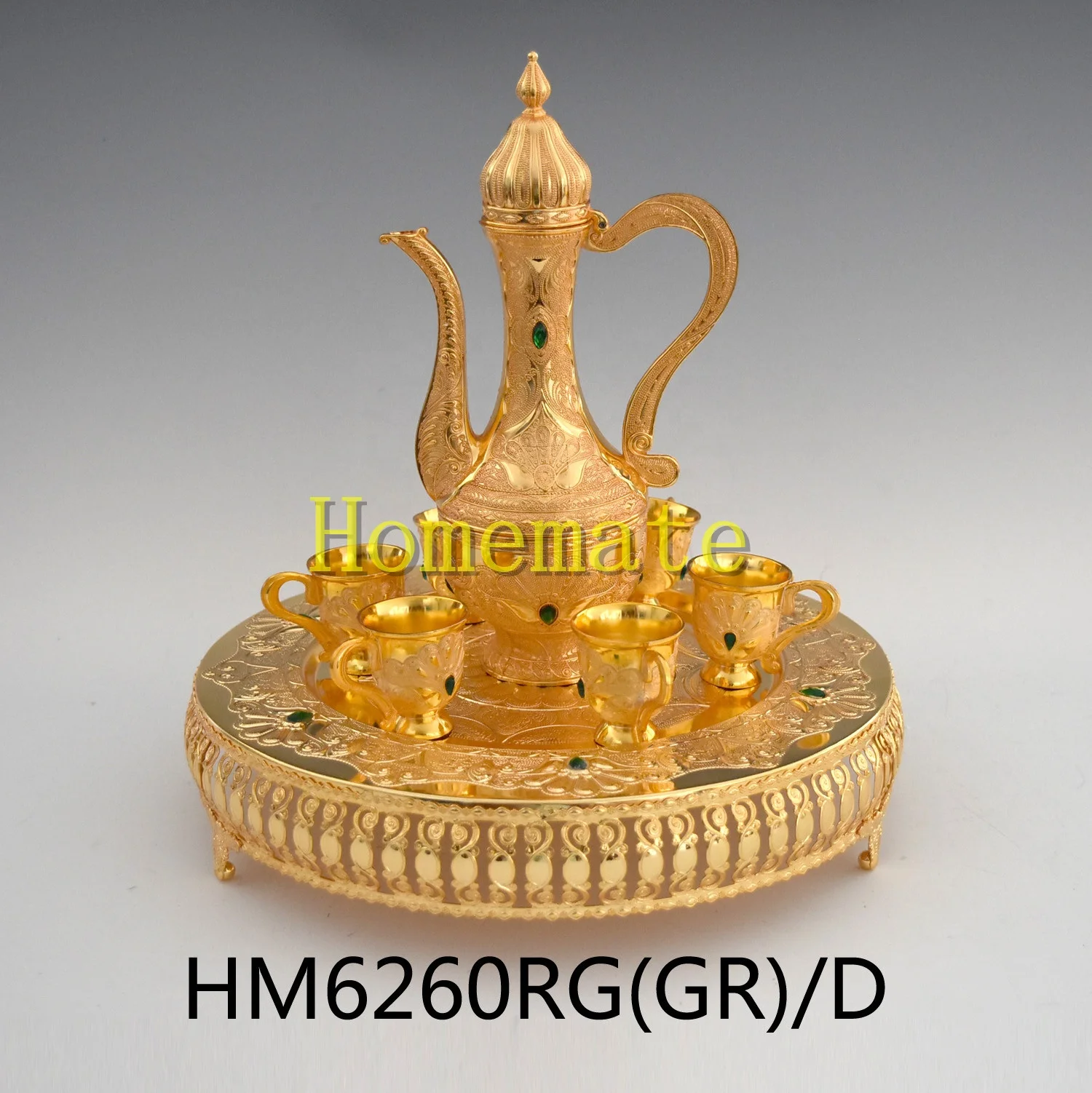 Saudi Arabic Luxury Mid-east Craft Gift 8 pcs Tea Coffee Cup Drinking Set