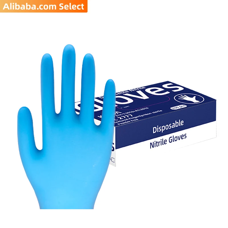 510k serial 9inch blue disposable medical grade nitrile surgical hand gloves guantes examination gloves