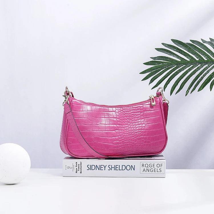 Factory Price Pu Leather cartera de mujer Ladies Shoulder Bags  Simple Casual Half Moon Women Leather Purse