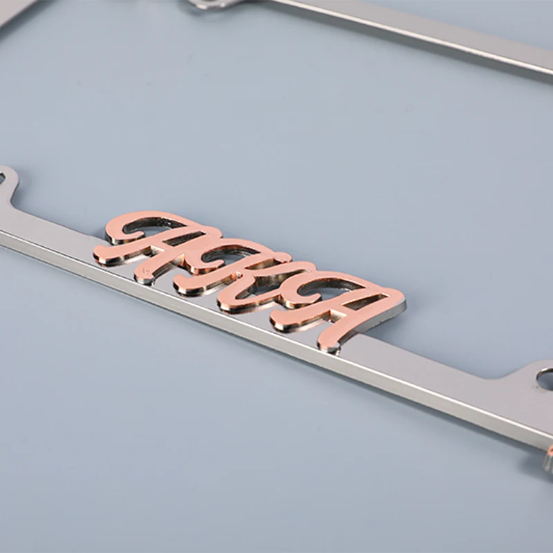 BEST CHINA SUPPLIER Free Sample Raised Logo Custom License Plate Frame Wholesale for Car Decoration