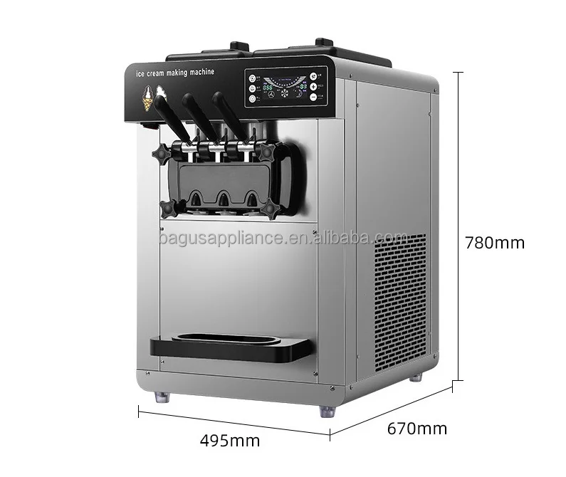 Best selling 100pcs/h  6L*2 Hopper  Italian Ice Cream Maker Machine Ice Cream Gelato Machine