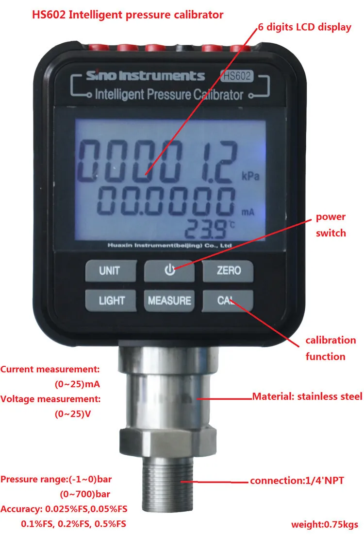 HS602 Hart Communication Intelligent Pressure calibrator