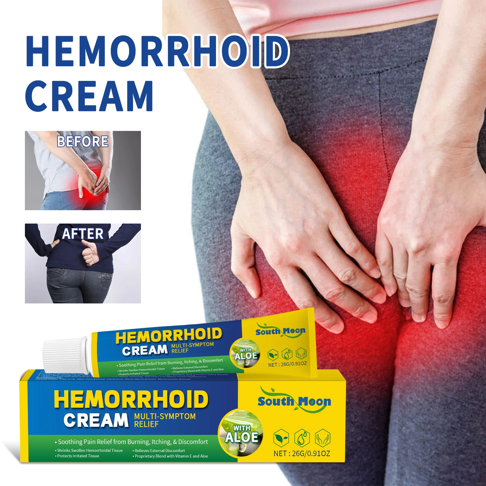 best sell hemorrhoid ointment 26g/pcs natural external herbal hemorrhoids cream health product