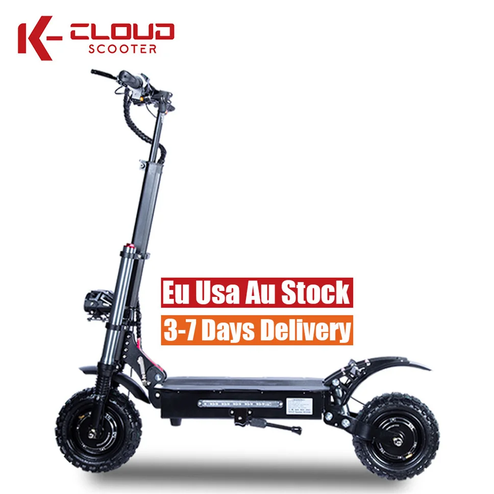 Security EU US AU Warehouse 5600W 6000W Dual Motor 11 Inch Offroad 60V Electric Scooter Portable Electronic Scooter