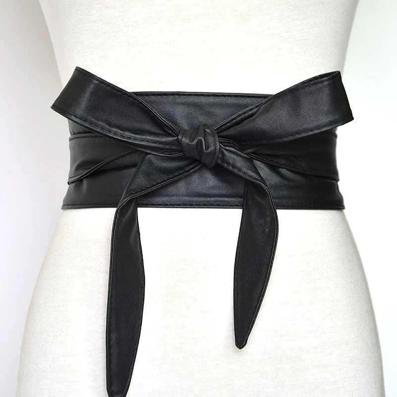 2024 Hot Selling Fashion Wide Girdle Pu Ladies Belt Corset Belts Bow Belts For Dress